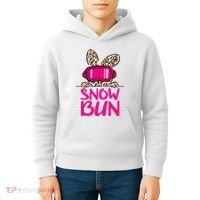 Winter Slope Hopper Ski Adventure Leopard Kids Hoodie thumb 4