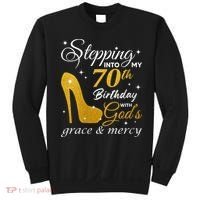 Wo Stepping Into My 70th Birthday With God's Grace And Mercy Sweatshirt thumb 0