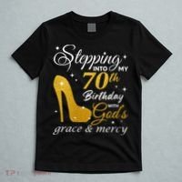 Wo Stepping Into My 70th Birthday With God's Grace And Mercy T-Shirt thumb 5
