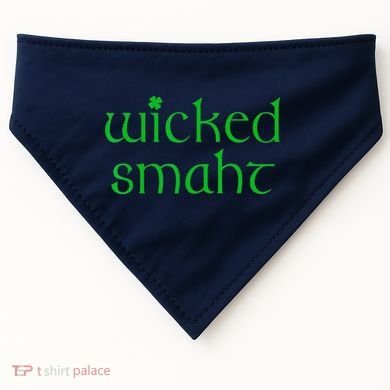 Wicked Smart Irish Boston Funny St Patricks Day USA-Made Doggie Bandana