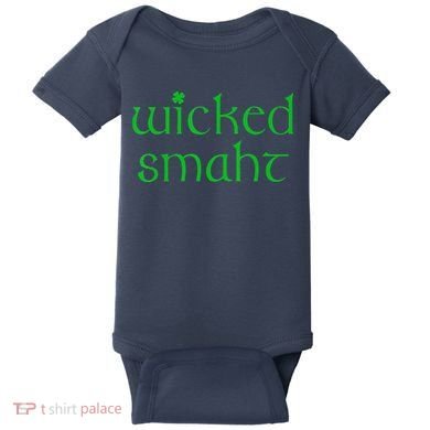 Wicked Smart Irish Boston Funny St Patricks Day Baby Bodysuit