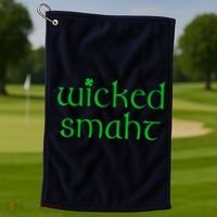 Wicked Smart Irish Boston Funny St Patricks Day Golf Towel thumb 1
