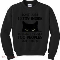 Womens Sometimes I Stay Inside It's Too Peopley Out There Bleached Kids Sweatshirt thumb 0