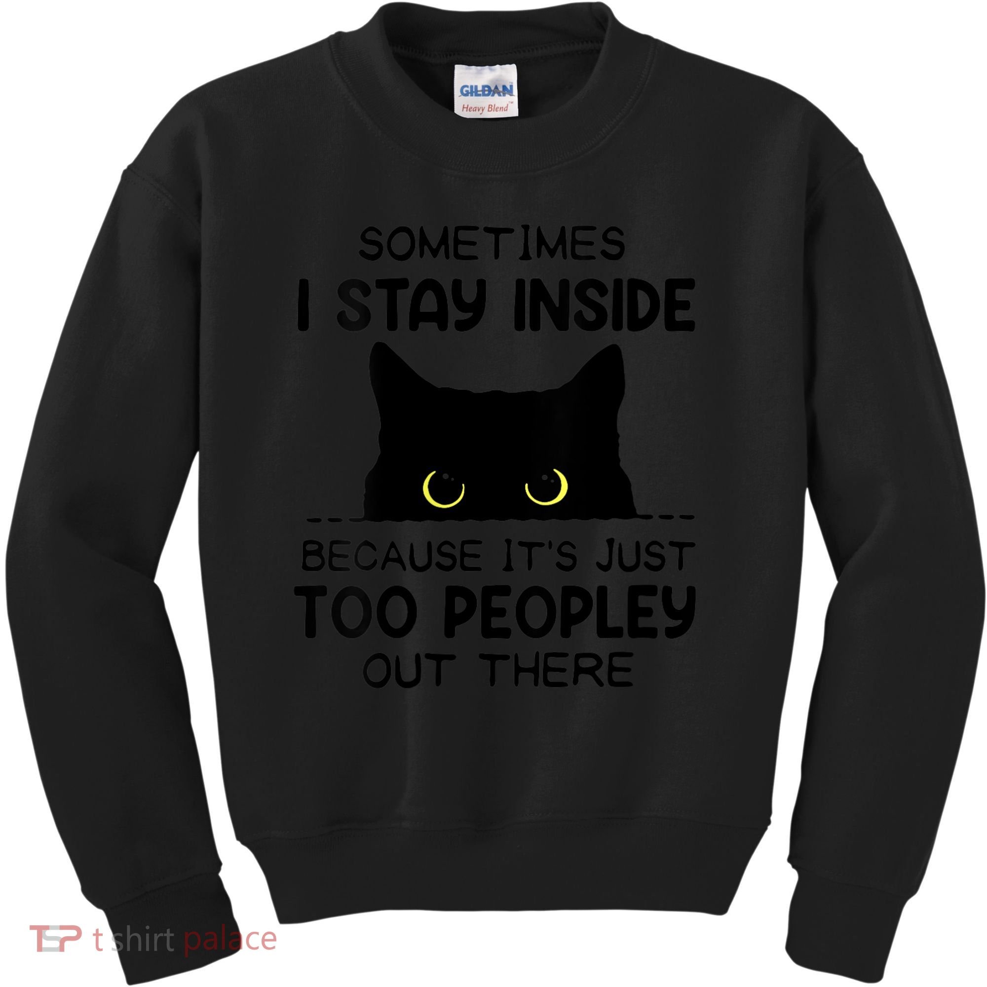 Womens Sometimes I Stay Inside It's Too Peopley Out There Bleached Kids Sweatshirt
