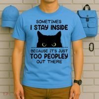 Womens Sometimes I Stay Inside It's Too Peopley Out There Bleached T-Shirt thumb 5