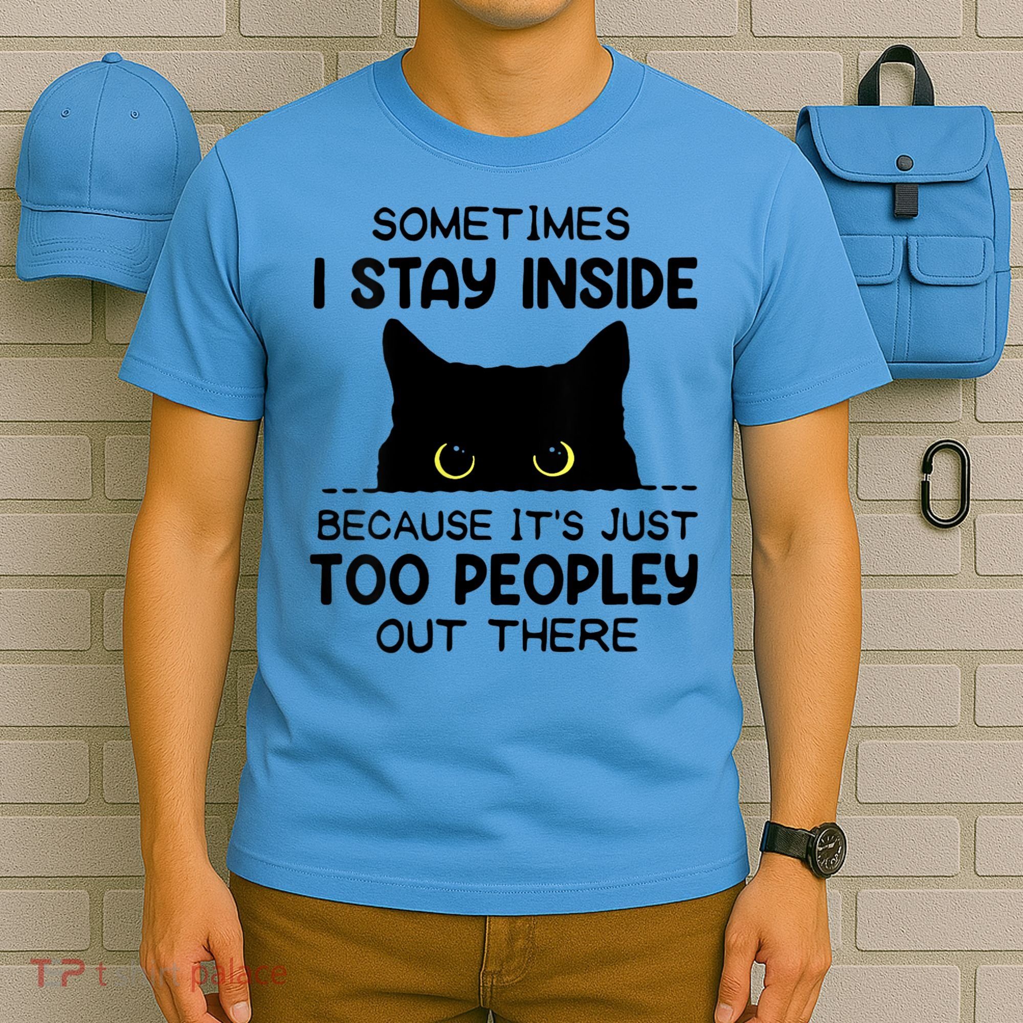 Womens Sometimes I Stay Inside It's Too Peopley Out There Bleached T-Shirt