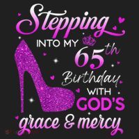 Wo Stepping Into My 65th Birthday With God's Grace & Mercy Beanie thumb 2