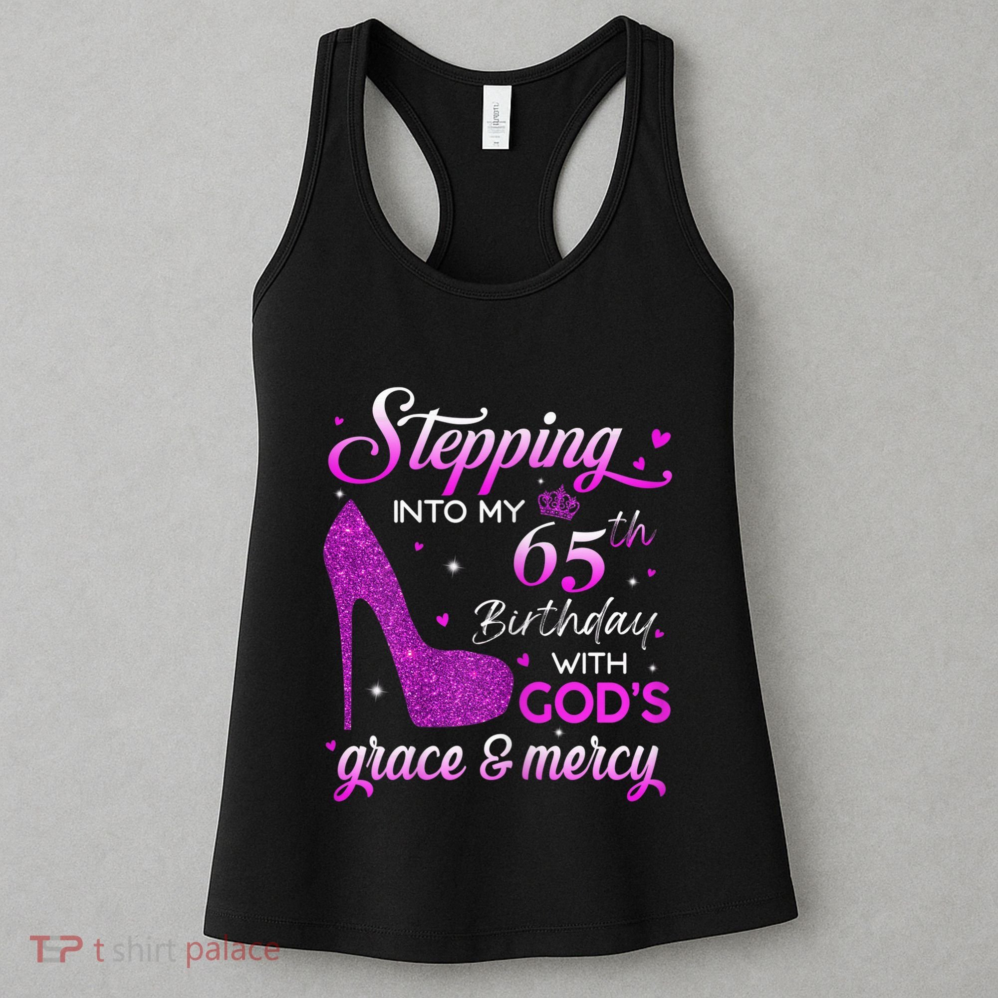 Wo Stepping Into My 65th Birthday With God's Grace & Mercy Women's Tank Top