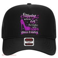 Wo Stepping Into My 65th Birthday With God's Grace & Mercy Hat thumb 0
