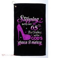 Wo Stepping Into My 65th Birthday With God's Grace & Mercy Golf Towel thumb 0