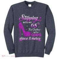 Wo Stepping Into My 65th Birthday With God's Grace & Mercy Sweatshirt thumb 0