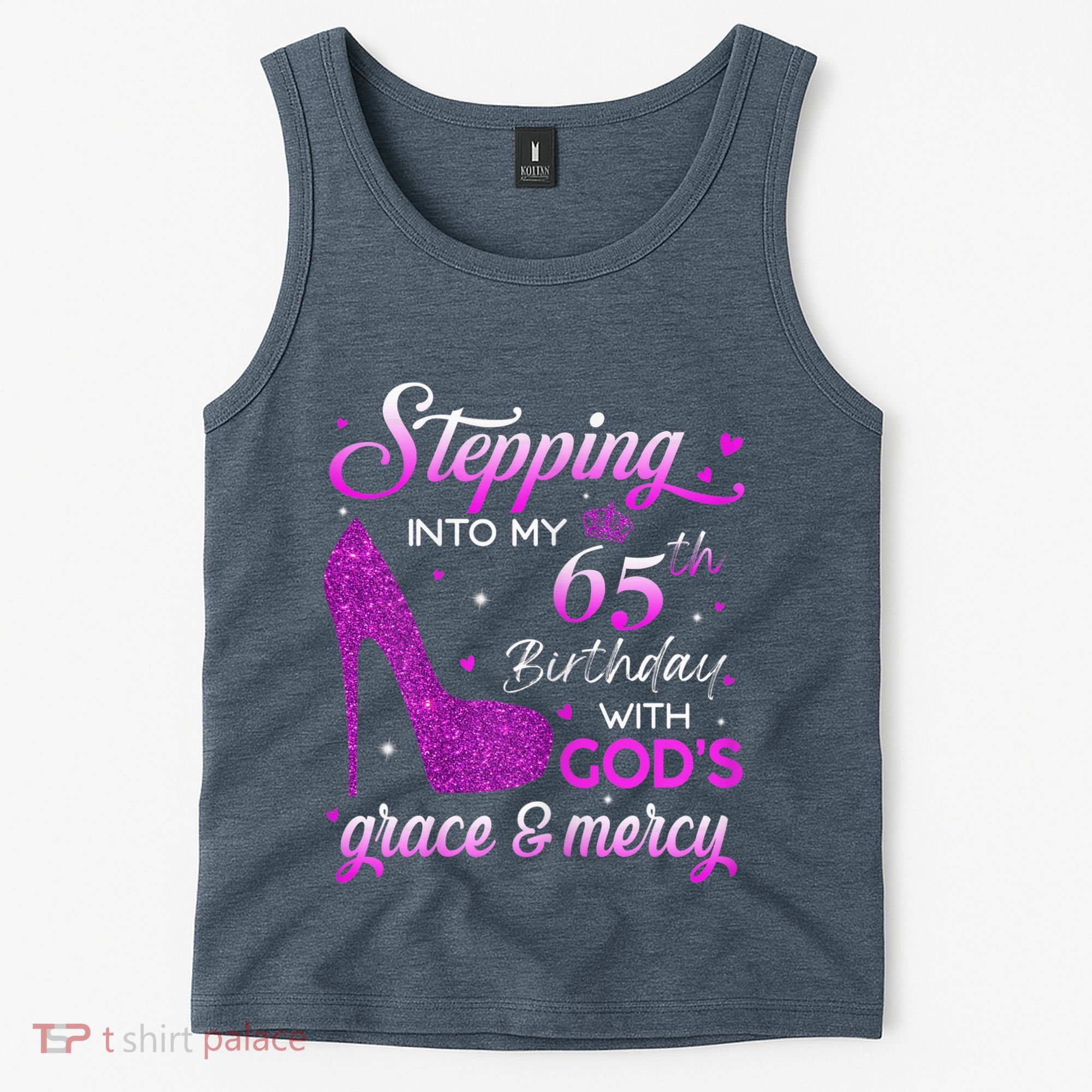 Wo Stepping Into My 65th Birthday With God's Grace & Mercy Tank Top
