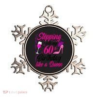 WoM.e.ns Stepping into my 60th Birthday like a Queen I 60th Birthday Ornament thumb 0