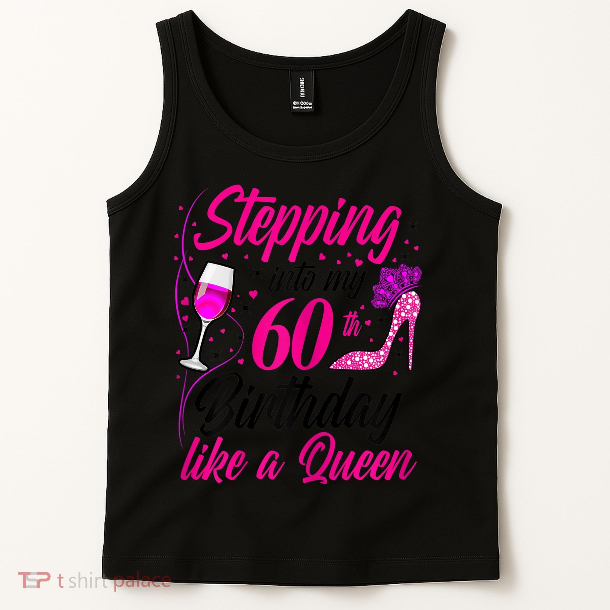 WoM.e.ns Stepping into my 60th Birthday like a Queen I 60th Birthday Tank Top