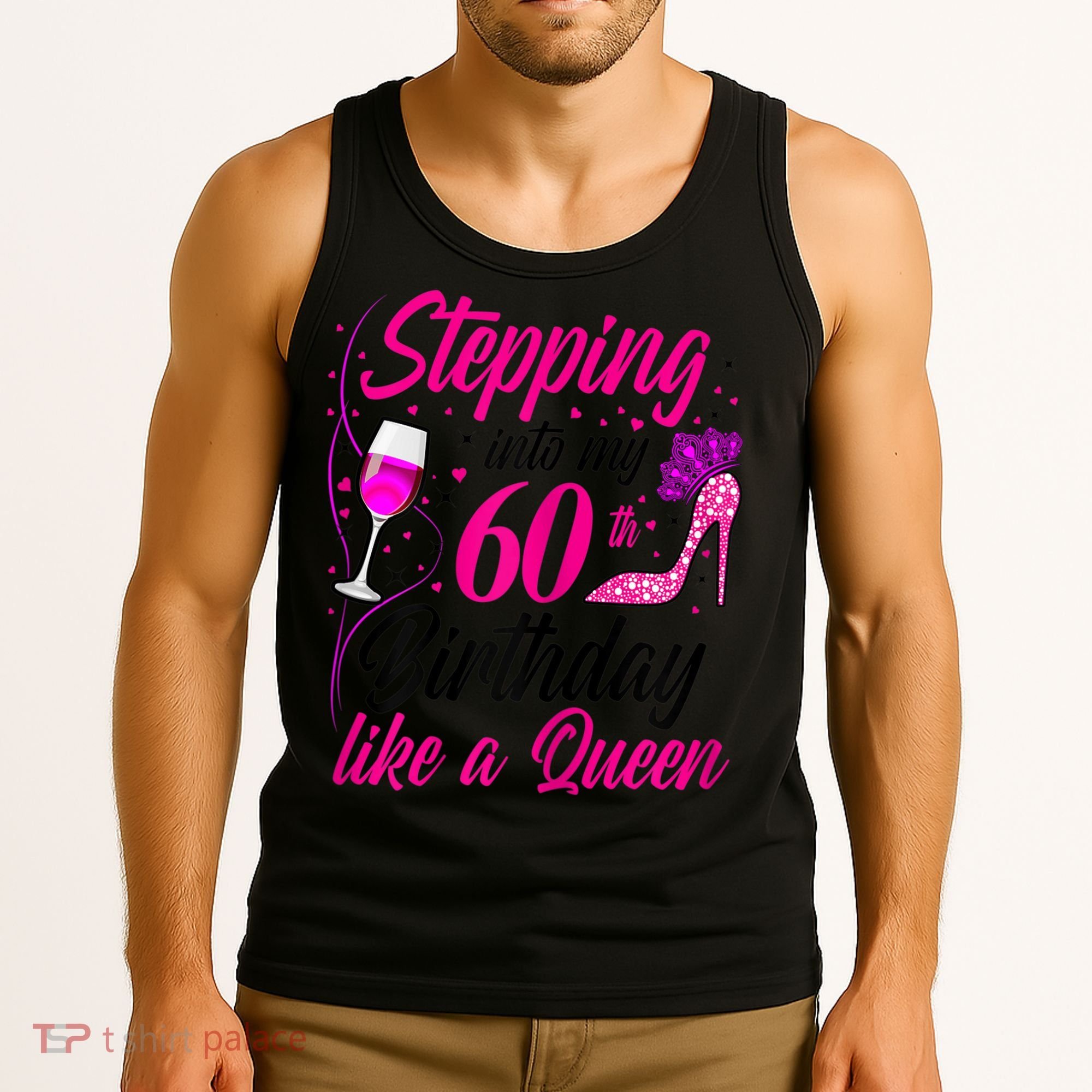 WoM.e.ns Stepping into my 60th Birthday like a Queen I 60th Birthday Tank Top