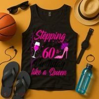 WoM.e.ns Stepping into my 60th Birthday like a Queen I 60th Birthday Tank Top thumb 4