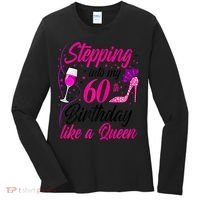 WoM.e.ns Stepping into my 60th Birthday like a Queen I 60th Birthday Women's Long Sleeve Shirt thumb 0