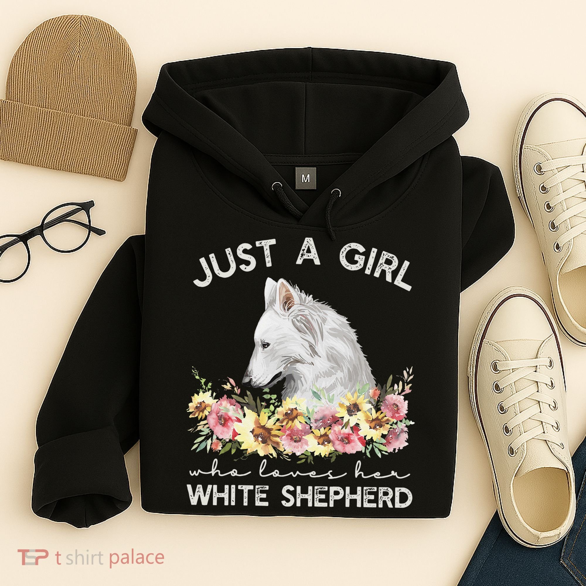 White Shepherd Just A White German Shepherd Dog Hoodie