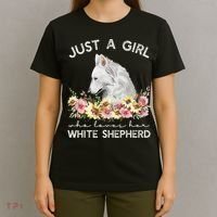 White Shepherd Just A White German Shepherd Dog T-Shirt thumb 4