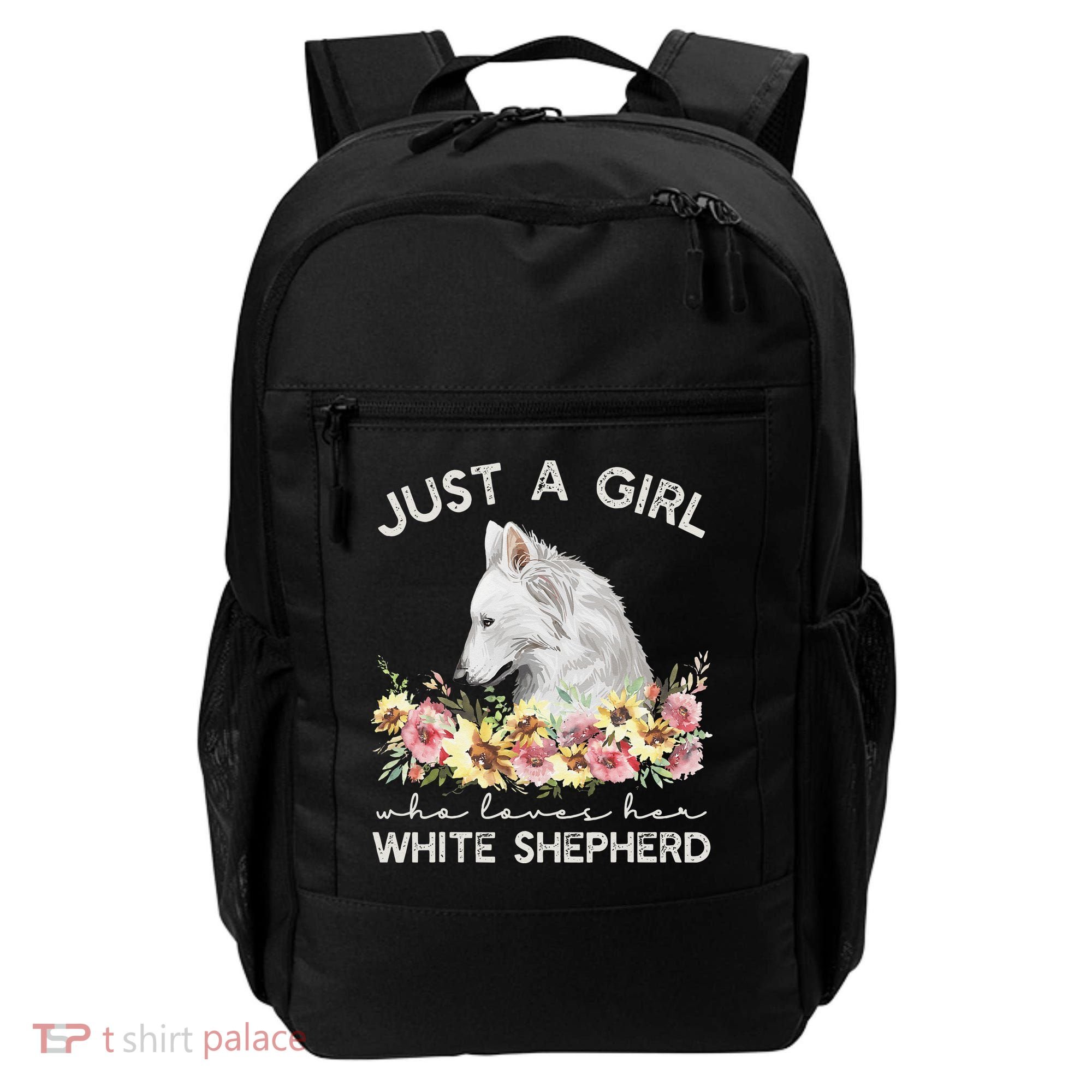 White Shepherd Just A White German Shepherd Dog Backpack