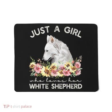 White Shepherd Just A White German Shepherd Dog Mousepad