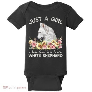 White Shepherd Just A White German Shepherd Dog Baby Bodysuit