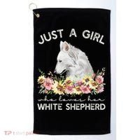 White Shepherd Just A White German Shepherd Dog Golf Towel thumb 0
