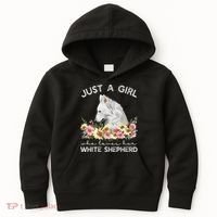 White Shepherd Just A White German Shepherd Dog Kids Hoodie thumb 0