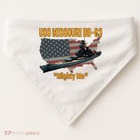 Ww2 Ship Korean War Uss Missouri Battleship Bb63 Veterans USA-Made Doggie Bandana thumb 0