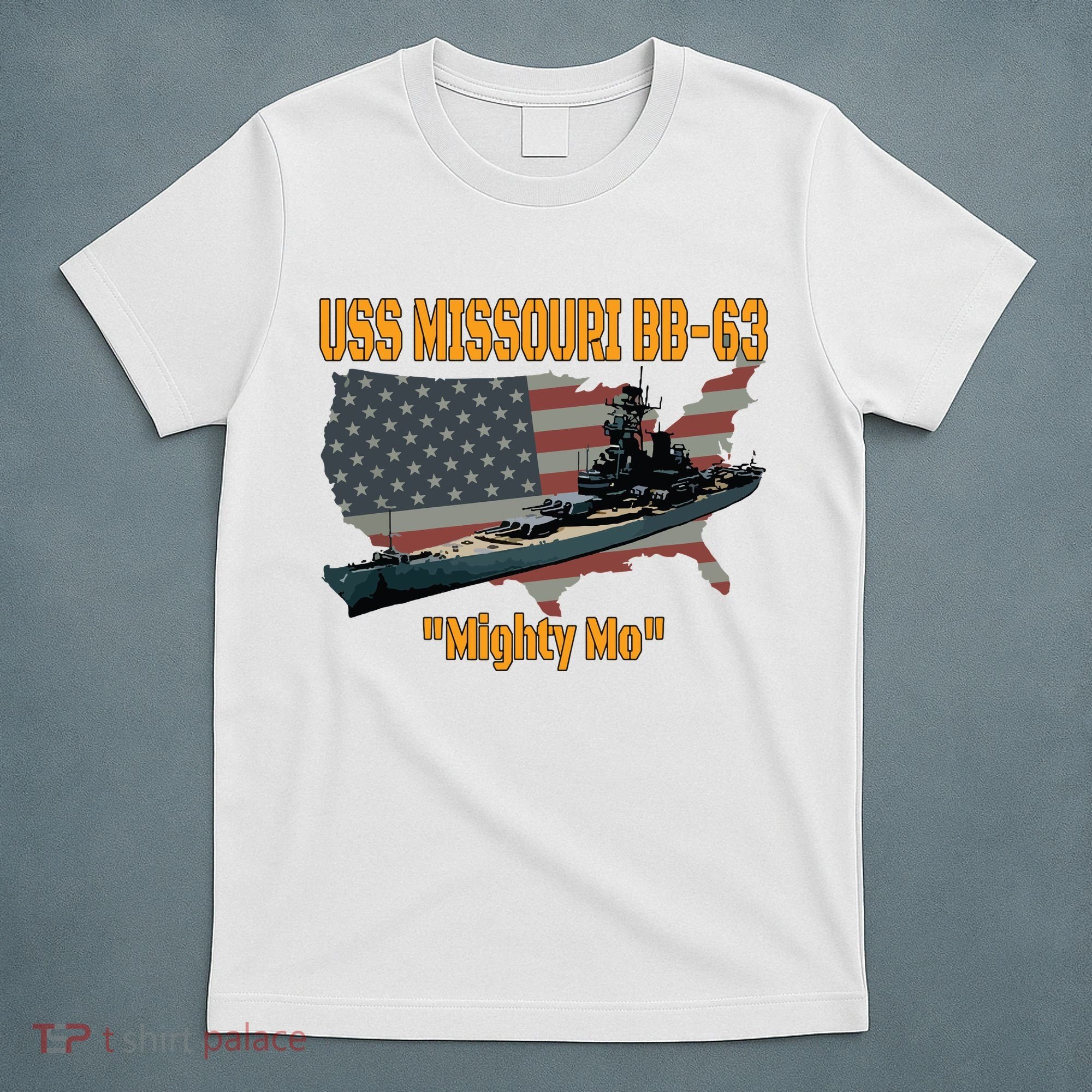 Ww2 Ship Korean War Uss Missouri Battleship Bb63 Veterans T-Shirt