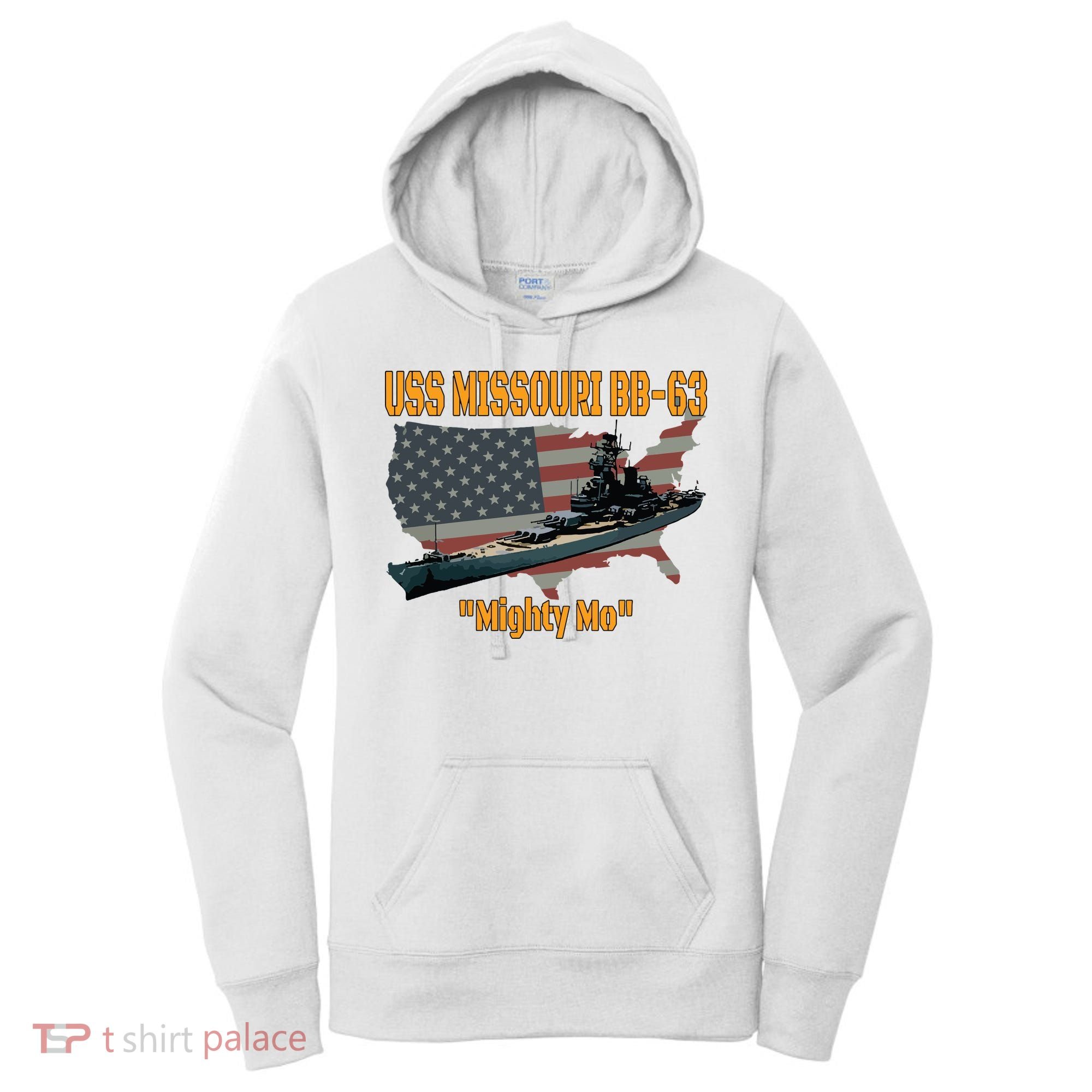 Ww2 Ship Korean War Uss Missouri Battleship Bb63 Veterans Women's Hoodie