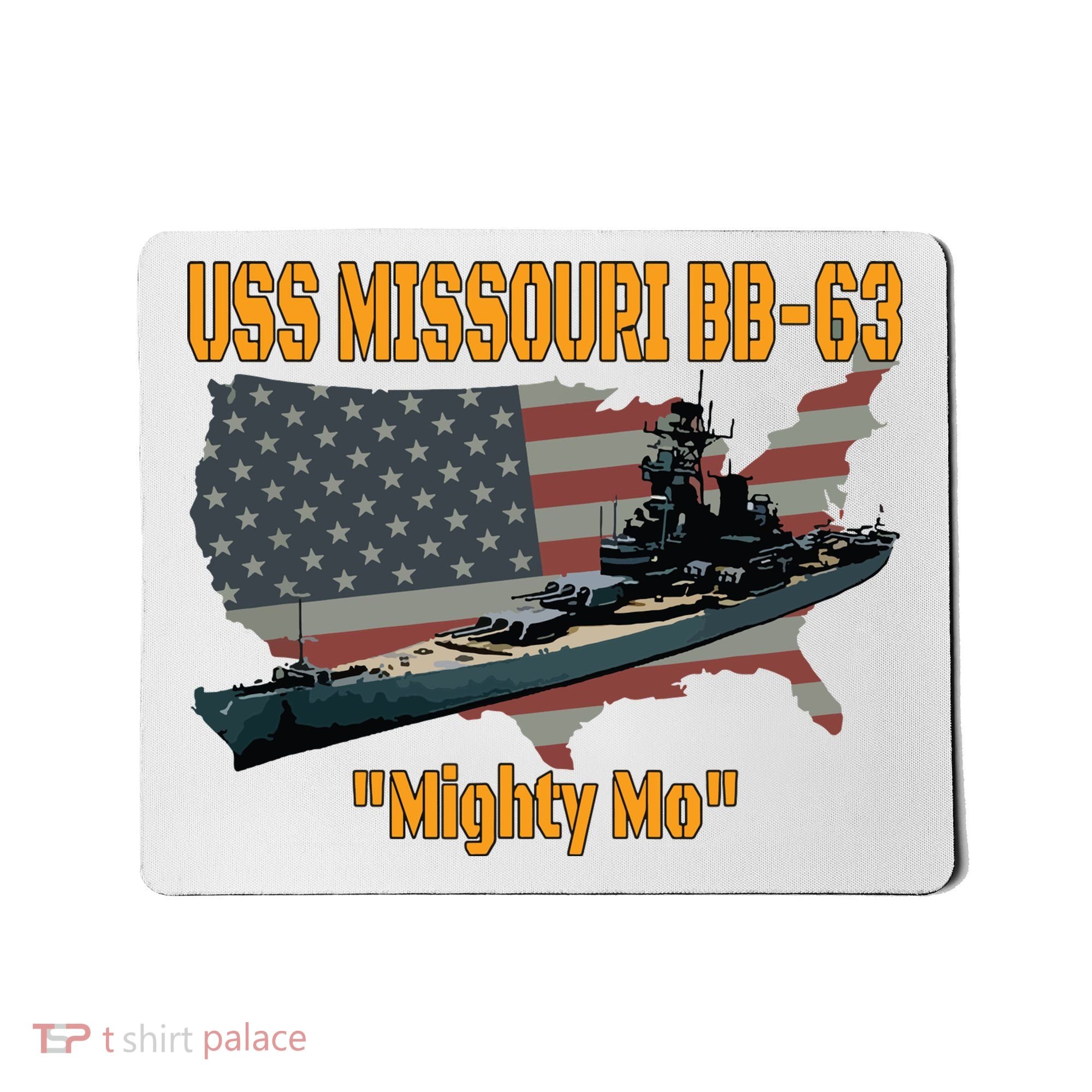 Ww2 Ship Korean War Uss Missouri Battleship Bb63 Veterans Mousepad