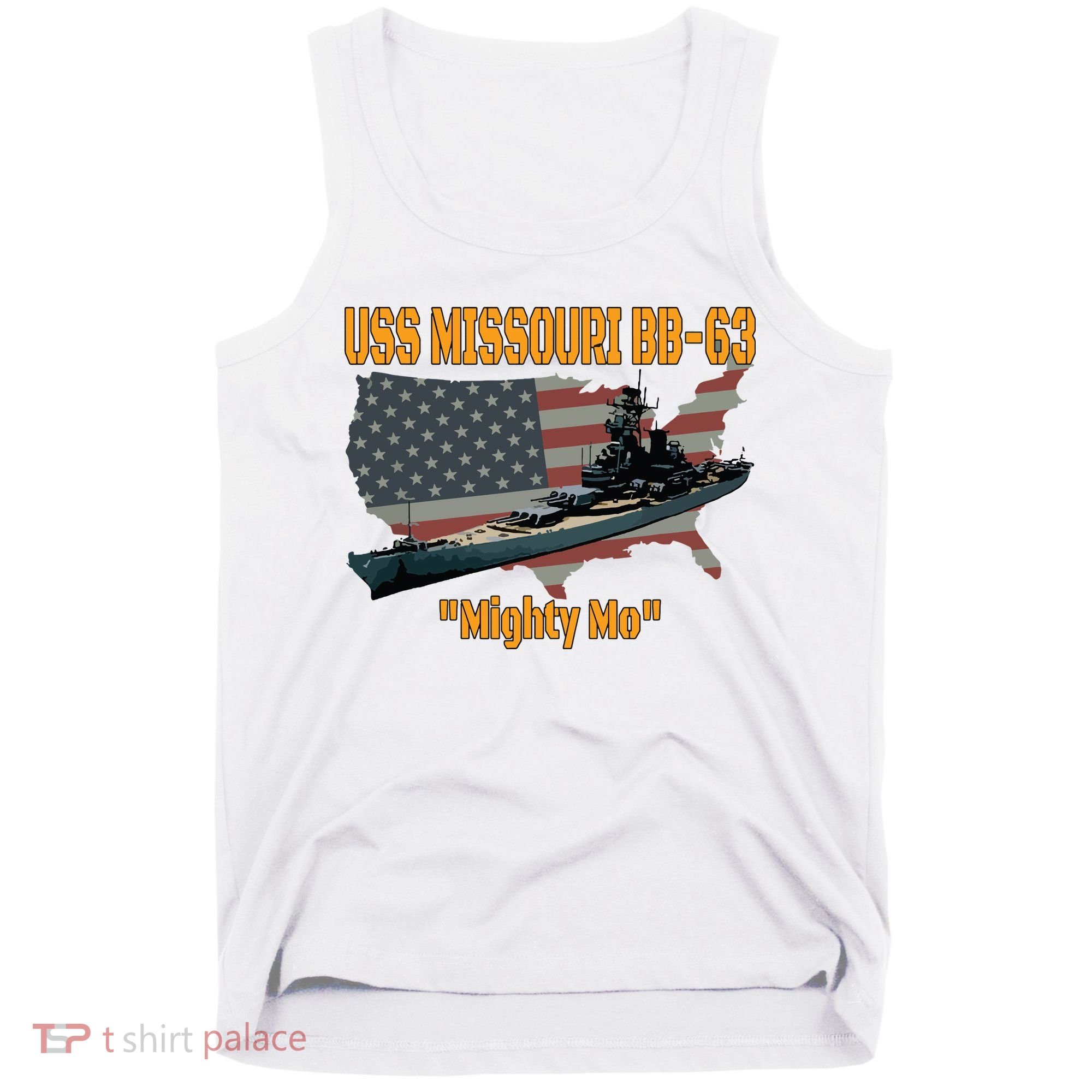 Ww2 Ship Korean War Uss Missouri Battleship Bb63 Veterans Tank Top