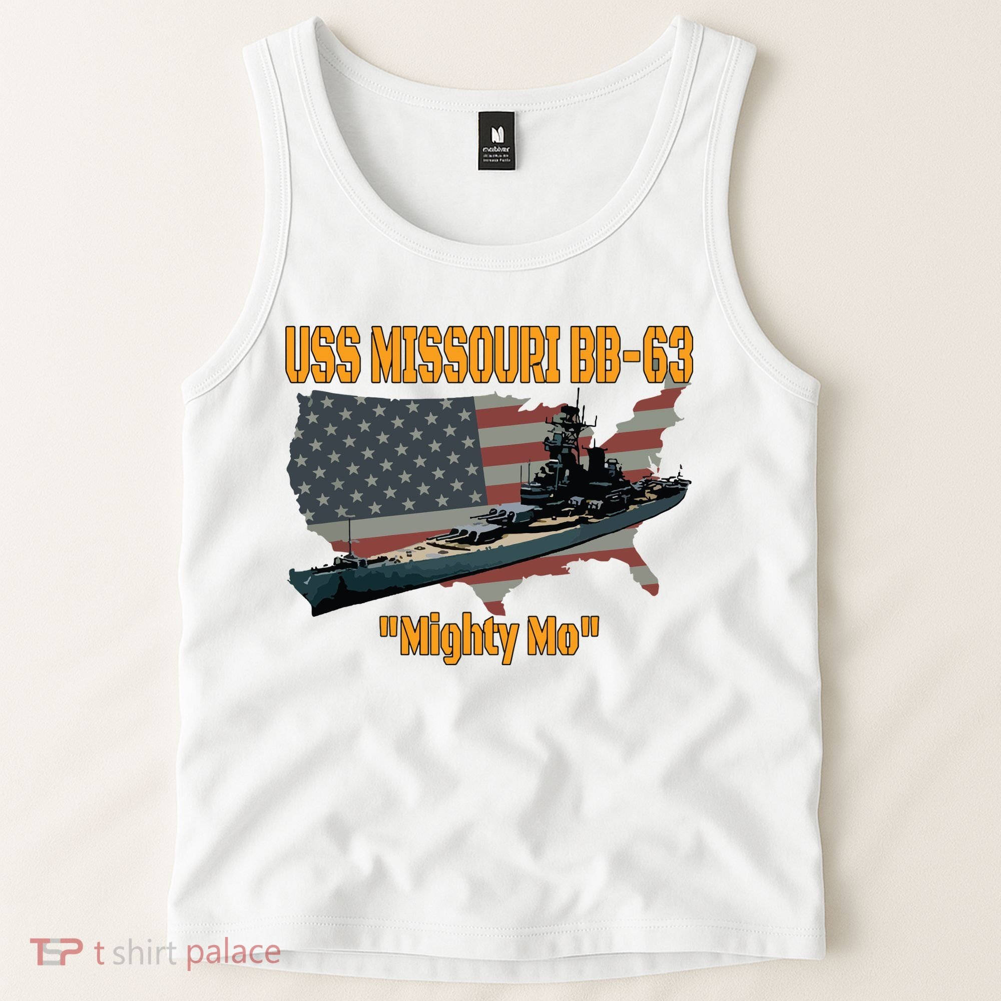 Ww2 Ship Korean War Uss Missouri Battleship Bb63 Veterans Tank Top