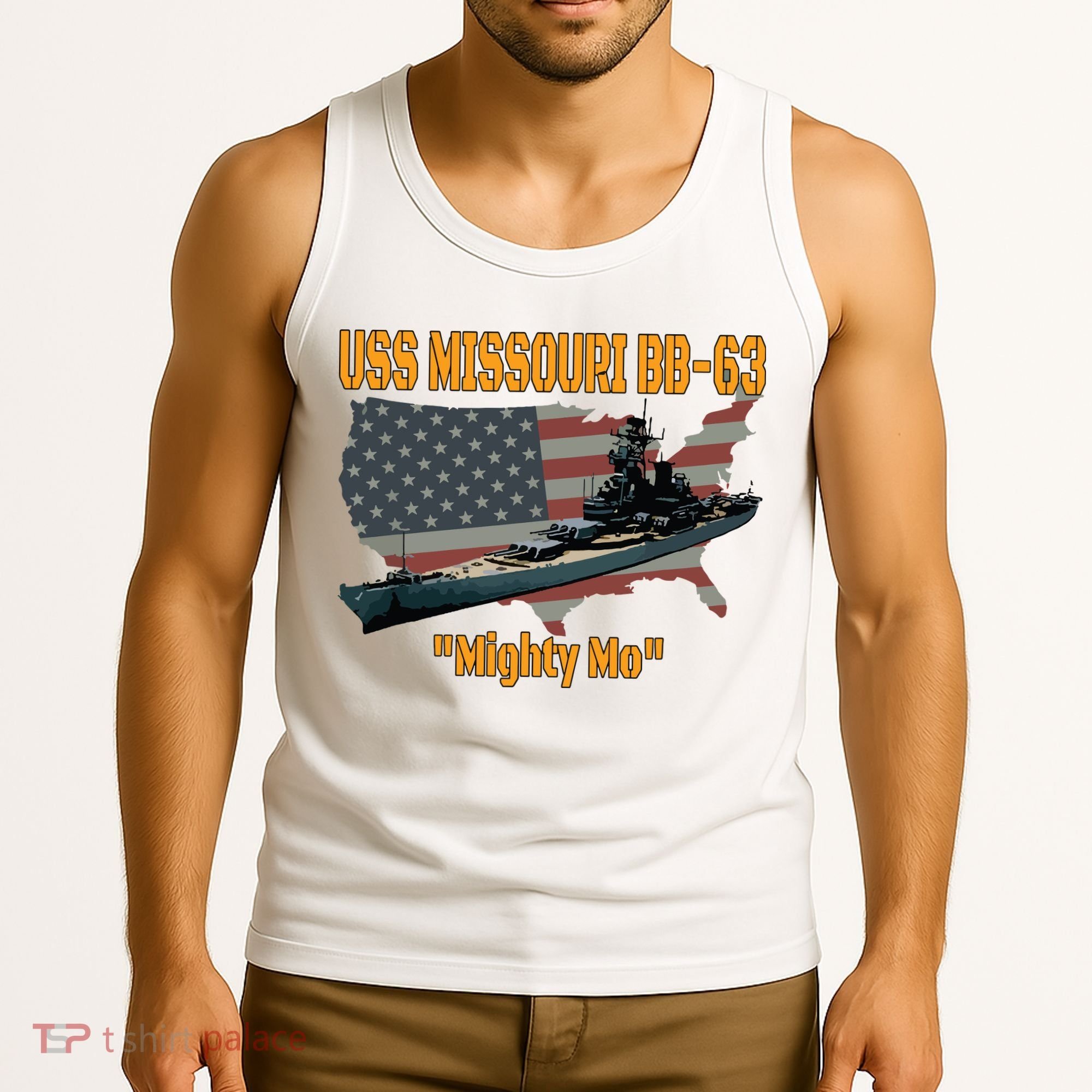 Ww2 Ship Korean War Uss Missouri Battleship Bb63 Veterans Tank Top