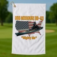 Ww2 Ship Korean War Uss Missouri Battleship Bb63 Veterans Golf Towel thumb 1