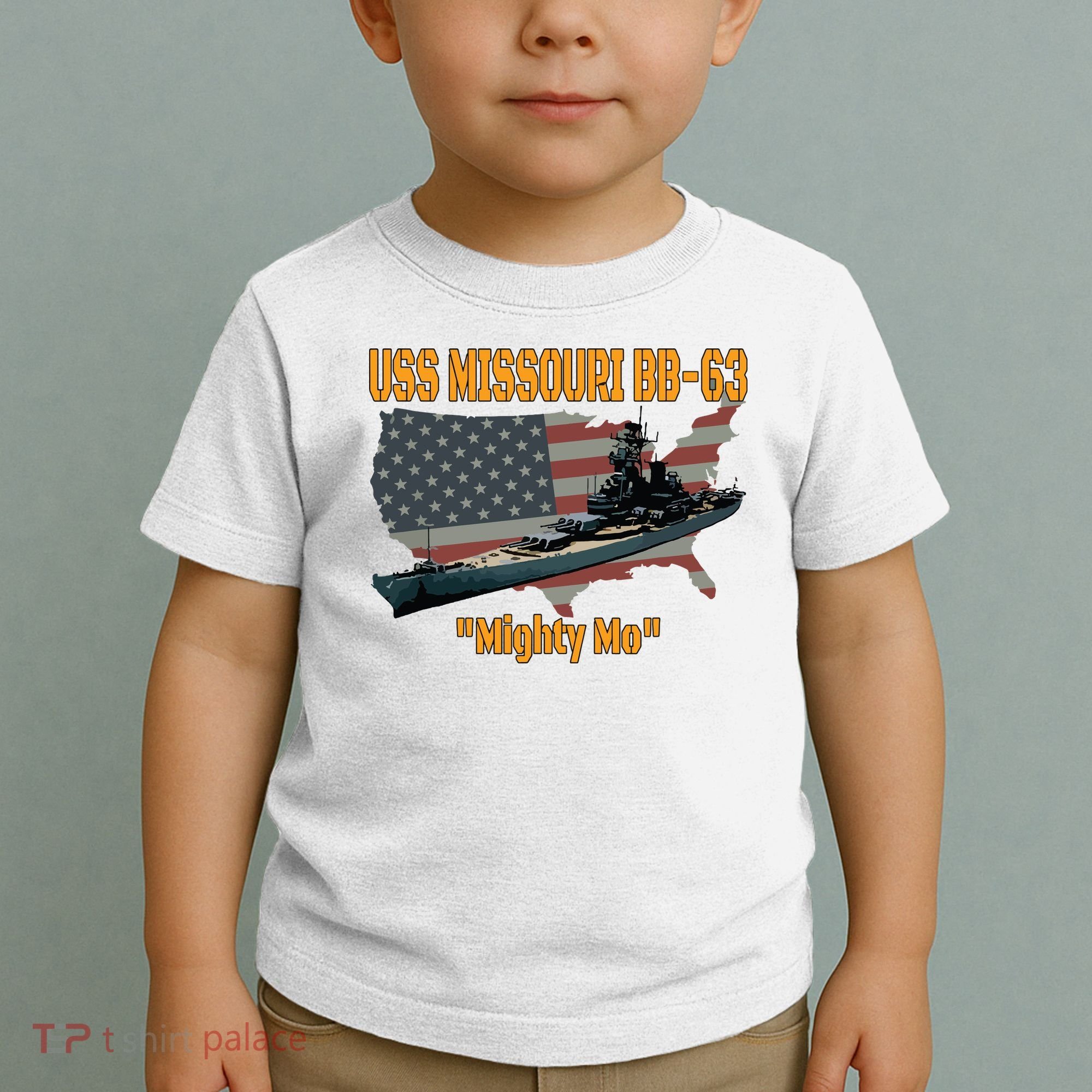Ww2 Ship Korean War Uss Missouri Battleship Bb63 Veterans Toddler T-Shirt