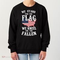 We Stand For The Flag Kneel For The Fallen Women's Sweatshirt thumb 0