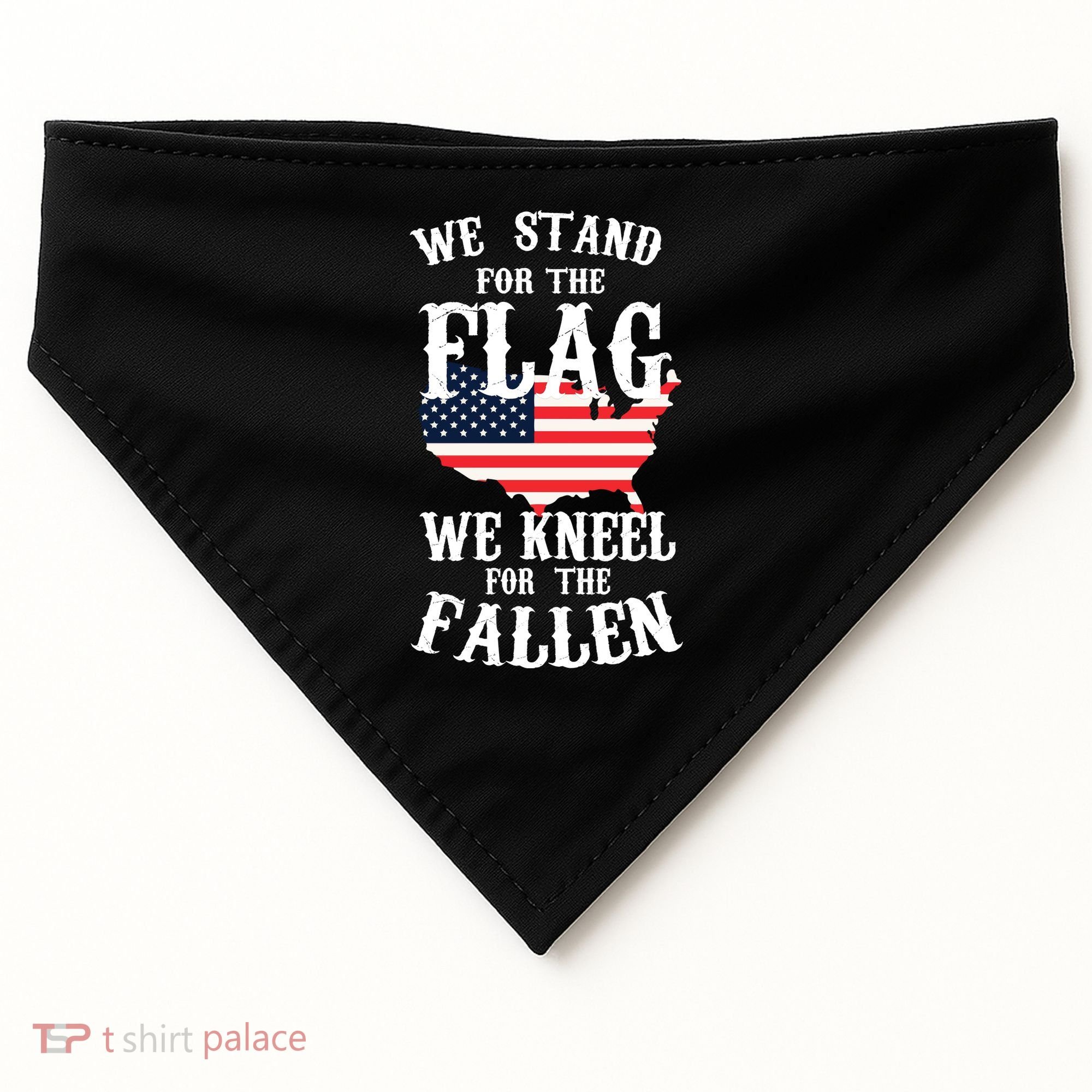 We Stand For The Flag Kneel For The Fallen USA-Made Doggie Bandana