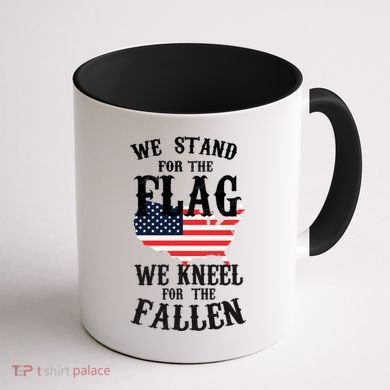 We Stand For The Flag Kneel For The Fallen Coffee Mug back