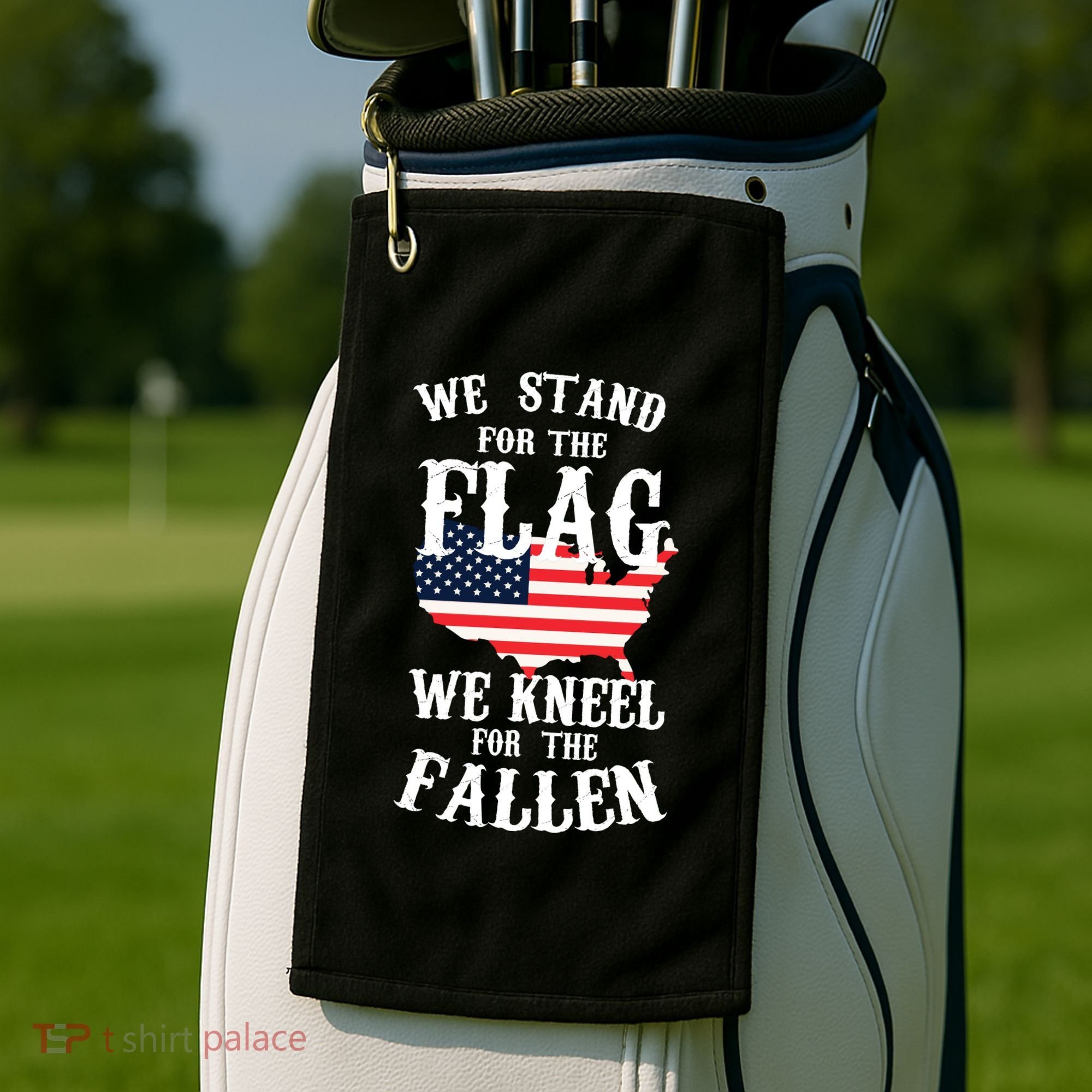 We Stand For The Flag Kneel For The Fallen Golf Towel