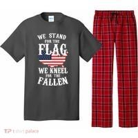 We Stand For The Flag Kneel For The Fallen Pajama Set thumb 0