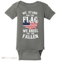 We Stand For The Flag Kneel For The Fallen Baby Bodysuit thumb 0