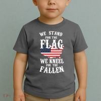 We Stand For The Flag Kneel For The Fallen Toddler T-Shirt thumb 2