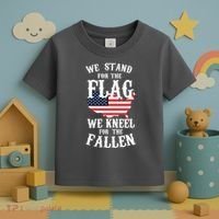We Stand For The Flag Kneel For The Fallen Toddler T-Shirt thumb 3