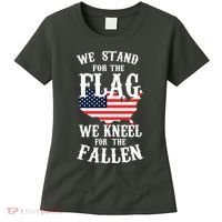 We Stand For The Flag Kneel For The Fallen Women's T-Shirt thumb 0