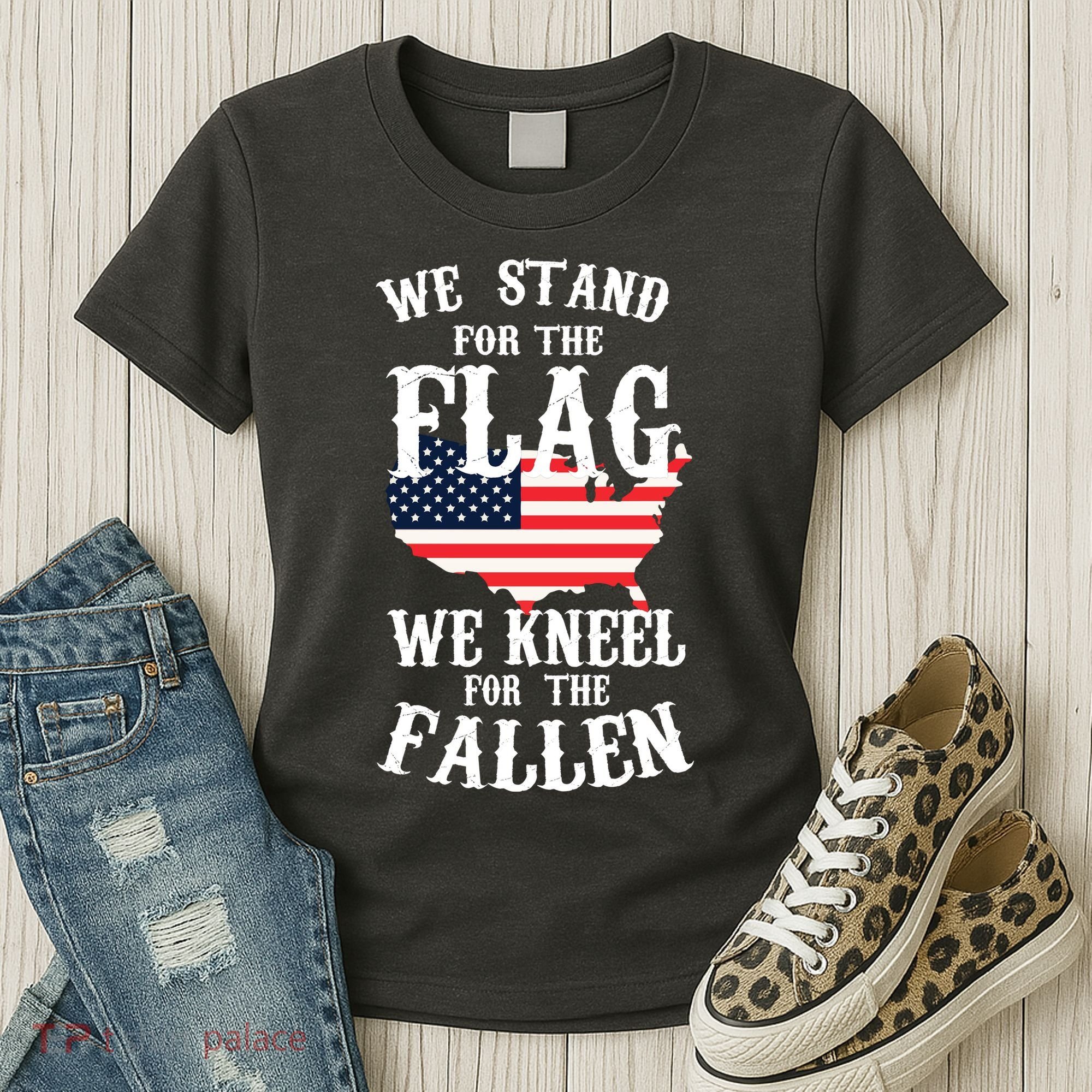 We Stand For The Flag Kneel For The Fallen Women's T-Shirt