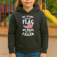 We Stand For The Flag Kneel For The Fallen Kids Hoodie thumb 3
