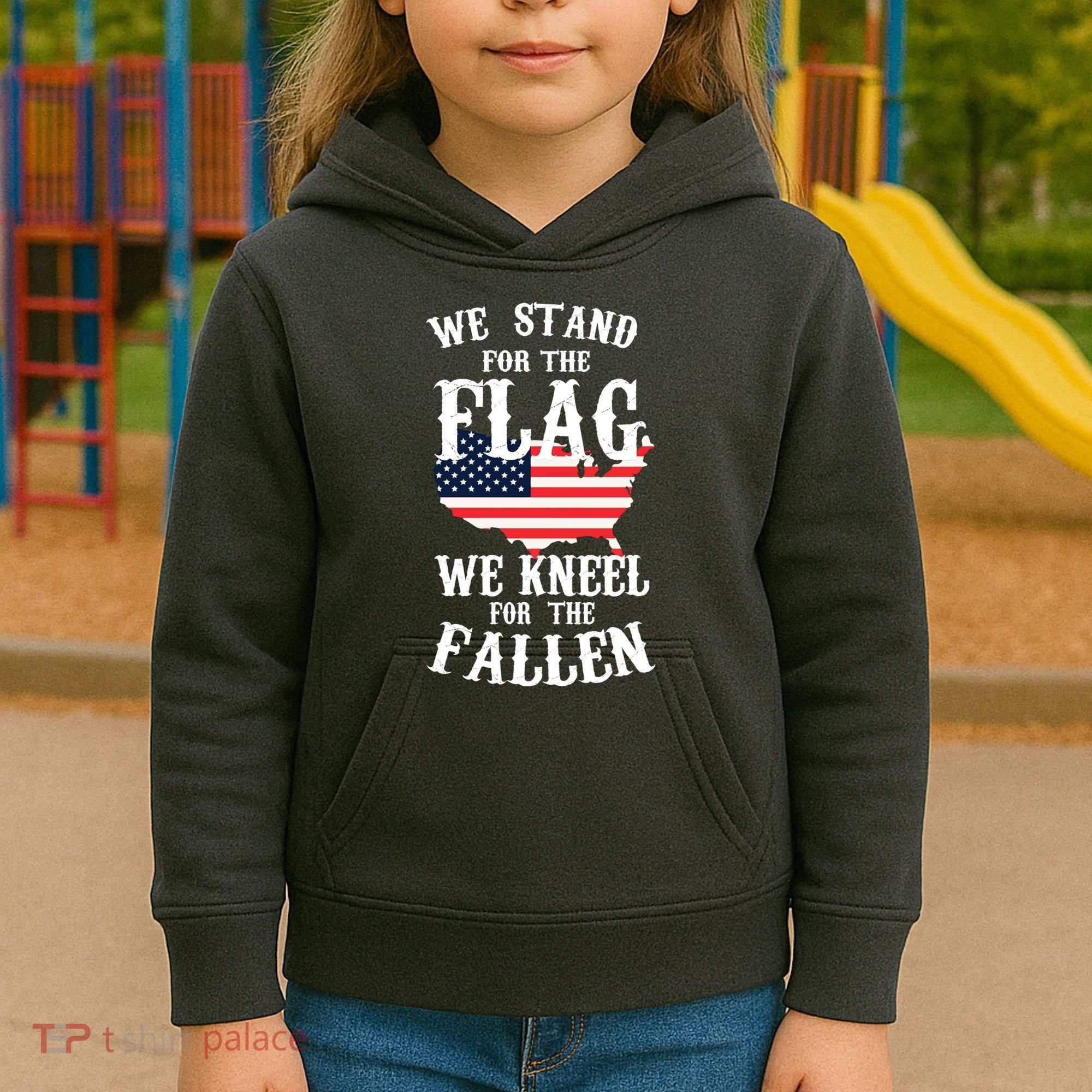 We Stand For The Flag Kneel For The Fallen Kids Hoodie