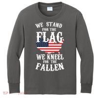 We Stand For The Flag Kneel For The Fallen Kids Long Sleeve Shirt thumb 0